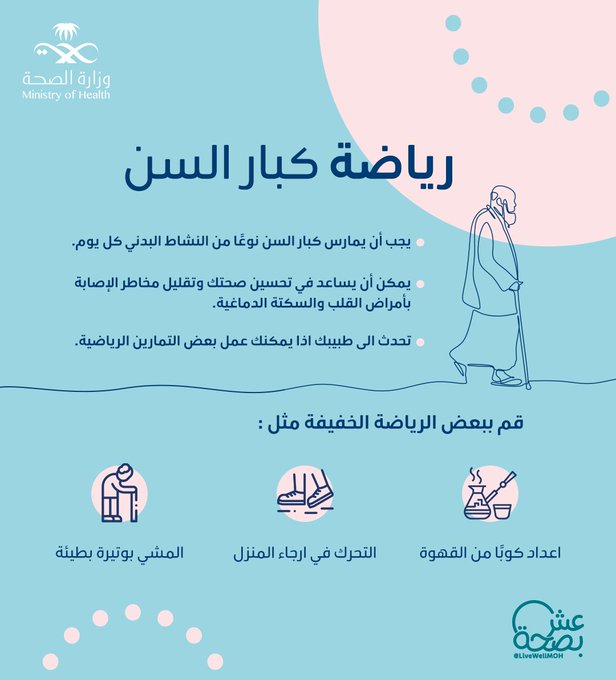 «الصحة» تنصح كبار السن بـ3 أنشطة بدنية خفيفة 1 FTHSeWHWAAAotcB