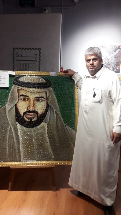 الوحيد الذي يرسم بالعملات .. هشام النجار: فخور بصورتين للملك وولي العهد 1 11 1
