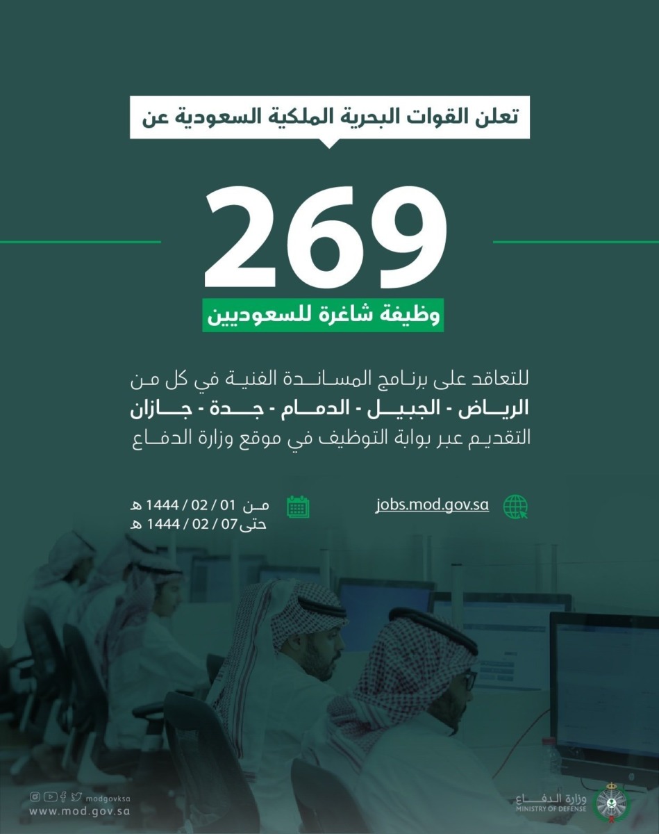 القوات البحرية الملكية تعلن عن 269 وظيفة شاغرة للمواطنين التفاصيل