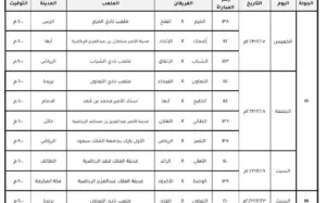 Fixtures 6 Nov announcement