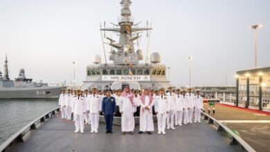 وزير الدفاع يدشن سفينة quotجلالة الملك جازانquot