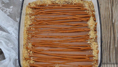 طريقة عمل حلى البسكويت والقشطة