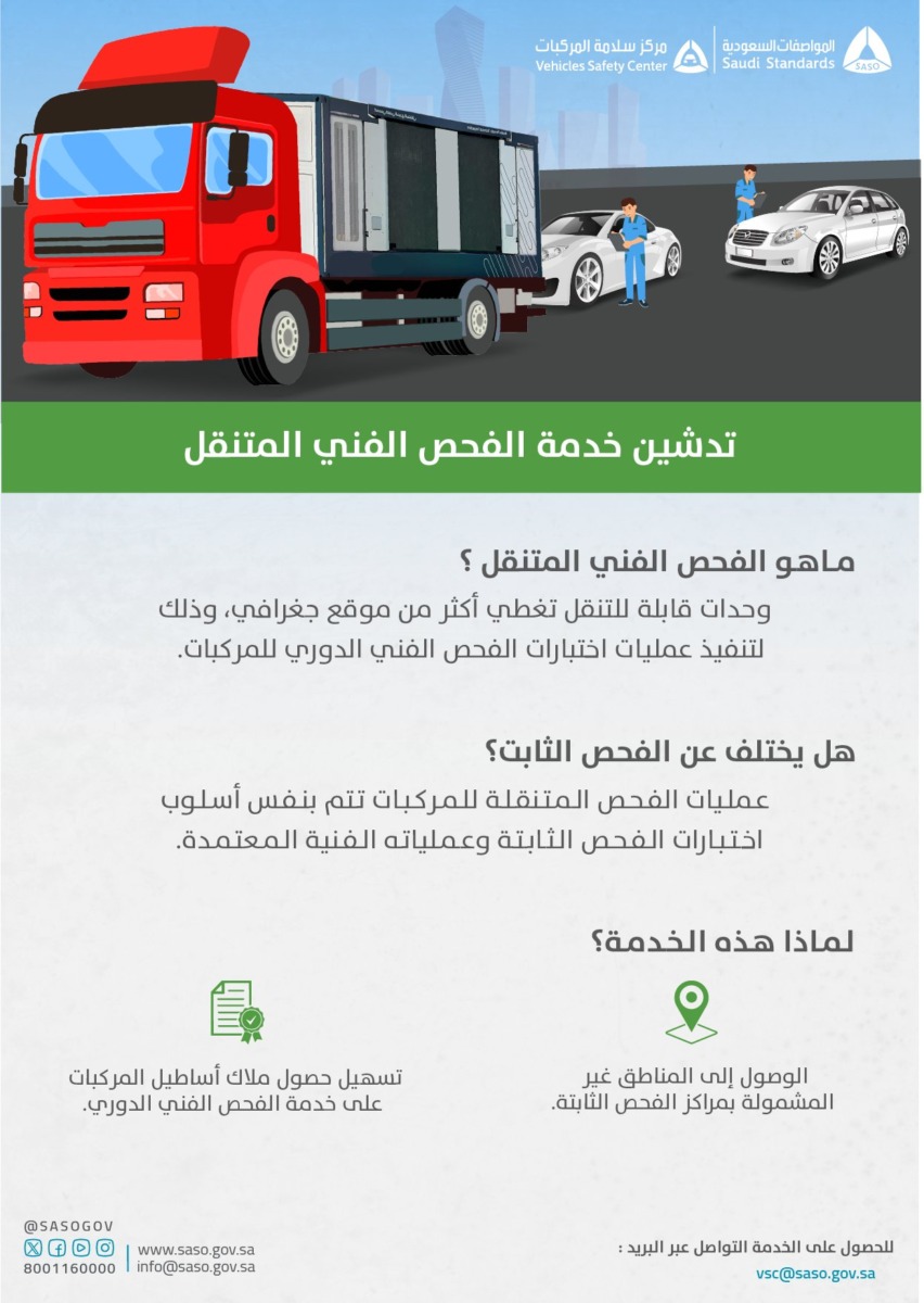 المواصفات السعودية تدشن خدمة الفحص الفني الدوري المتنقل 1 GHqckGRXwAAzjVL