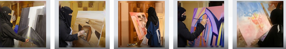 ختام ناجح للورشة التشكيلية "أثر ومكان" بأدبي جدة للفنان نهار مرزوق 4 عنوان 3
