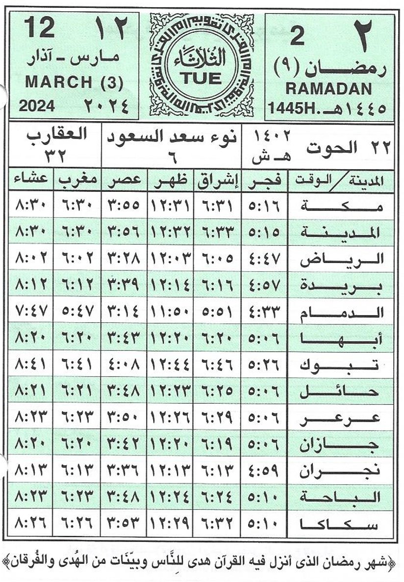 موعد الإفطار وأذان المغرب في اليوم الثاني من رمضان 1445