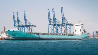 ميناء جدة يحتفي بوصول أول سفينة على الخط الملاحي السعودي