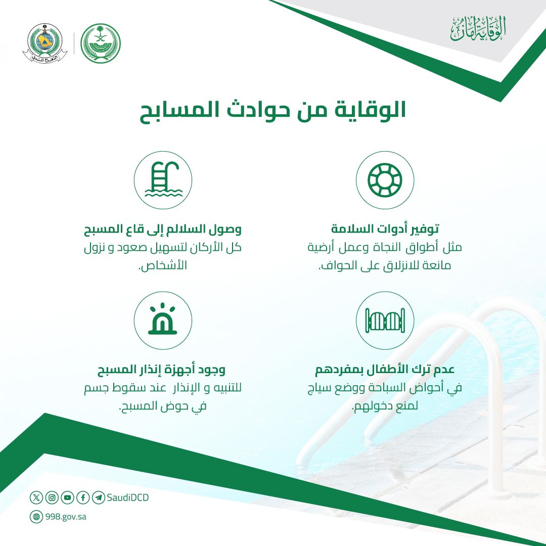 الدفاع المدني يشدّد على أهمية المحافظة على سلامة الأطفال من مخاطر المسابح. 1 767676