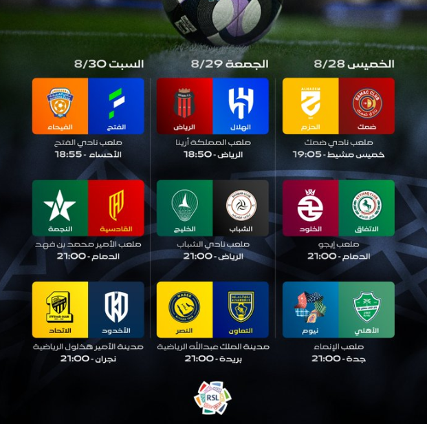 إعلان الجولات الست الأولى من دوري روشن السعودي لموسم 2025–2026 1 Screenshot 2025 08 12 232250
