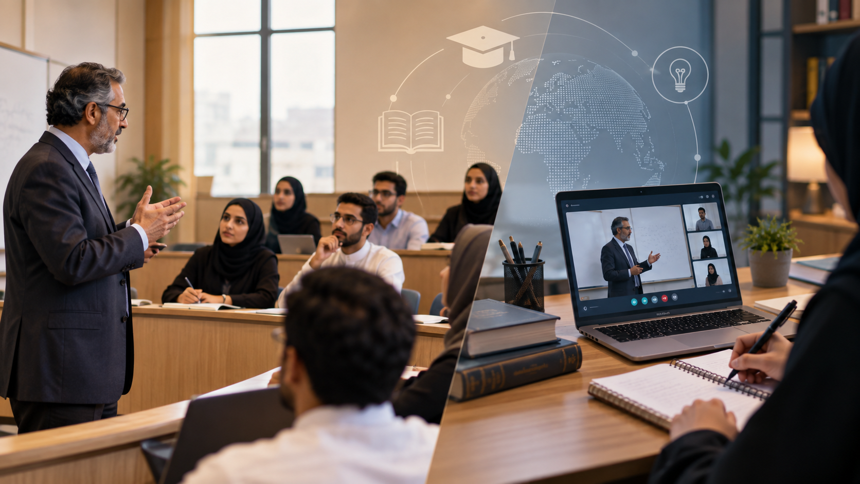 الدارسات العليا عن بعد او في القاعة